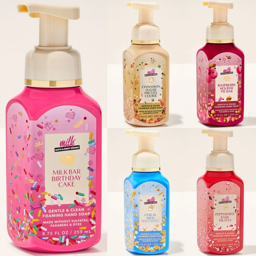 Bath Body Works Milk Bar Bakery Collection Gentle Foaming Hand Soap Set of 5 NEW